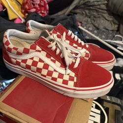 checkered Red Vans