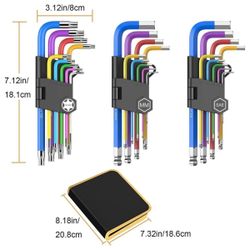 27PC Allen Wrench Set Metric SAE Torx Hex Key Set with Case