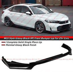 25-26 Honda Civic M Style Gloss Black Front Bumper Lip