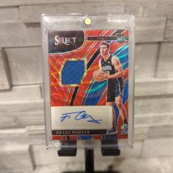 2021-22 Panini Select Franz Wagner Red Wave Patch Jersey Auto RPA RC
