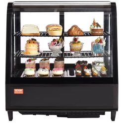 3.5 Cu.Ft Countertop Pastry Case Commercial Display Refrigerator with LED Lighting, Turbo, Frost-Fre