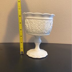 Indiana Milk Glass Pedestal Compote Vase