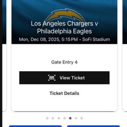 Chargers Vs Eagles Tickets