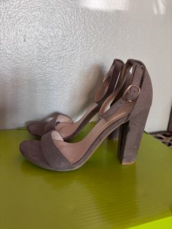 Size 6.5 Grey Heels Open Toe High Heel