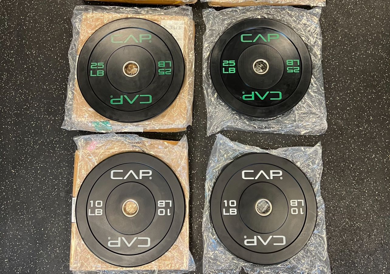 NEW 70 Pound 2” Olympic Bumper Plate Weight Set