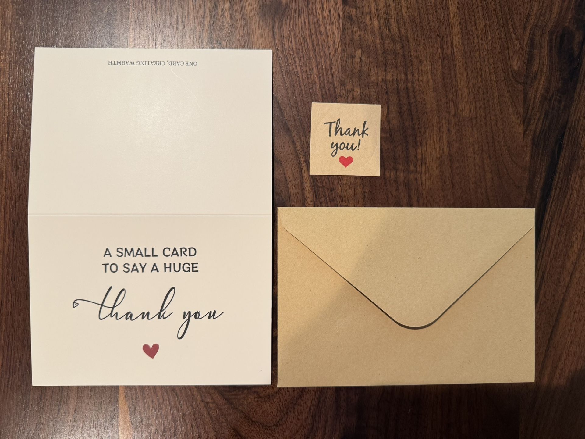 Thank you card set