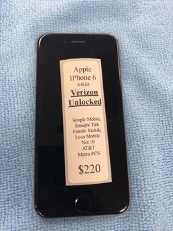 IPhone 6. 64gb unlocked Verizon will work with other companies. This Phone also has a warranty.