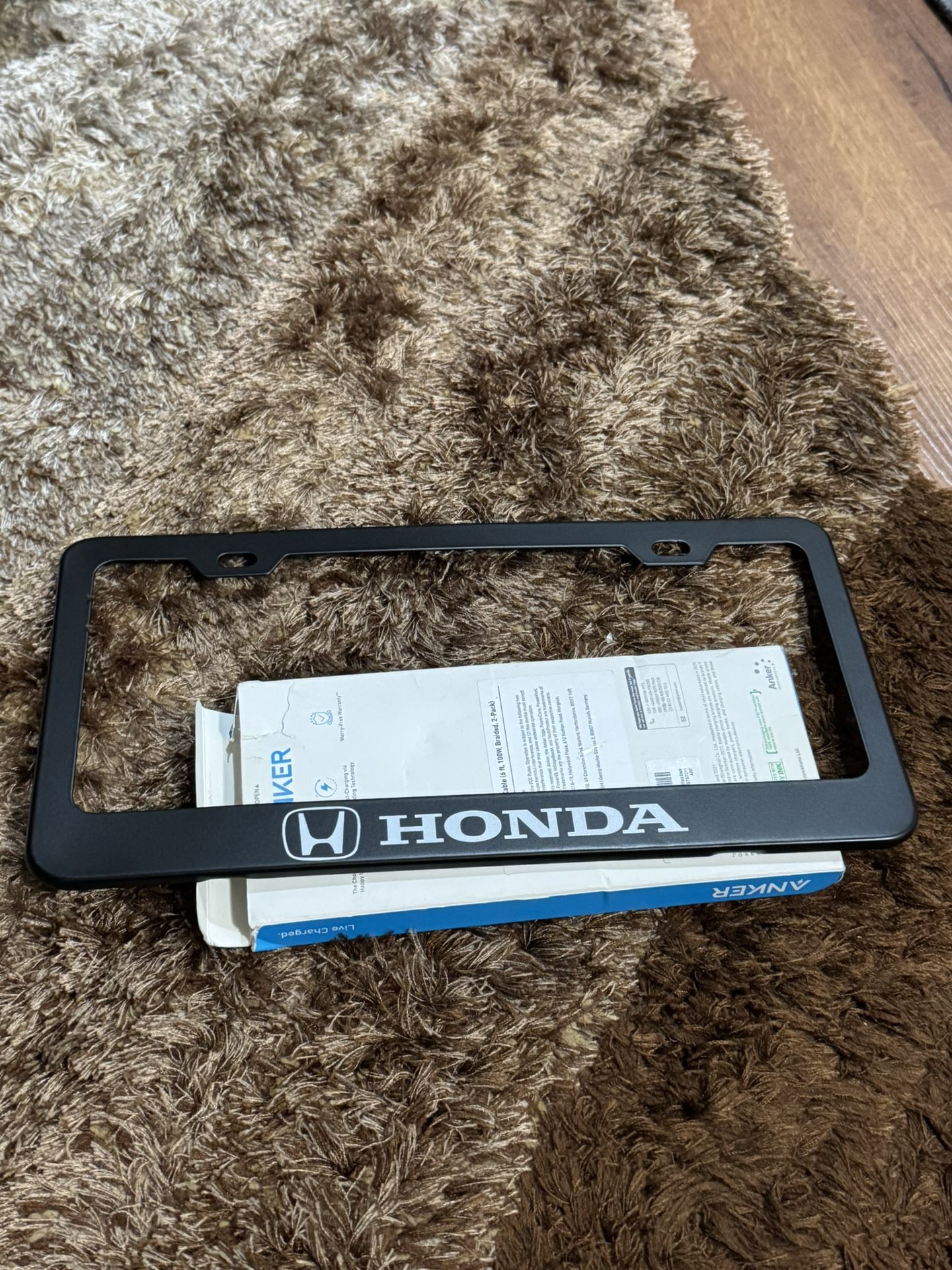 Honda License Plate. Aluminum Steel. New
