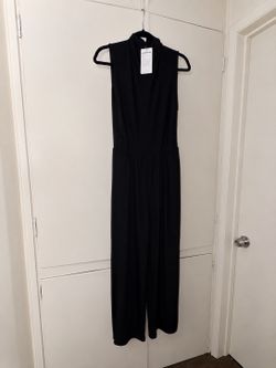 PRETTYGARDEN Black Sleeveless Wide-Leg Jumpsuit