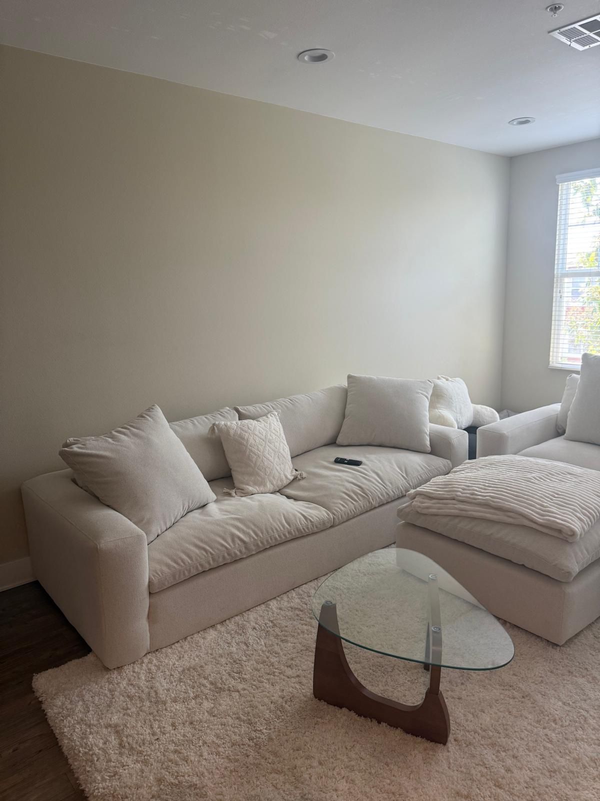 Living Spaces Sofa + Chair , Rug & Table
