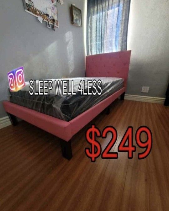 NEW BED FRAME TWIN AND MATTRESS