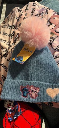 Disney Stitch Knit Beanie with Pom-Pom Kids
