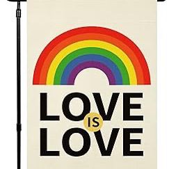 Love is Love Rainbow Pride Garden Flag Double Sided, LGBTQ Garden Flag Yard Flag for Outdoor Decoration 12x18 Inch