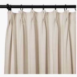 ChadMade Pinch Pleated Drape Light Blocking Curtain 125 Inches Long, Heavyweight Velvet Curtain for Kitchen Energy Efficient Privacy Curtain with Line