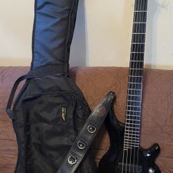 CORT GREG CURBOW 5 STRING ELECTRIC BASS WITH EQ ACTIVE ELECTRONICS MADE IN KOREA IN 2005 IN BLACK. 