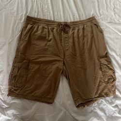 Essentials Tan Cargo Shorts Relaxed Fit