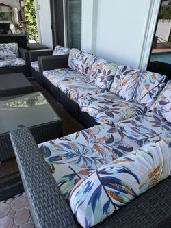 Woven Patio Sofa And Chair Set