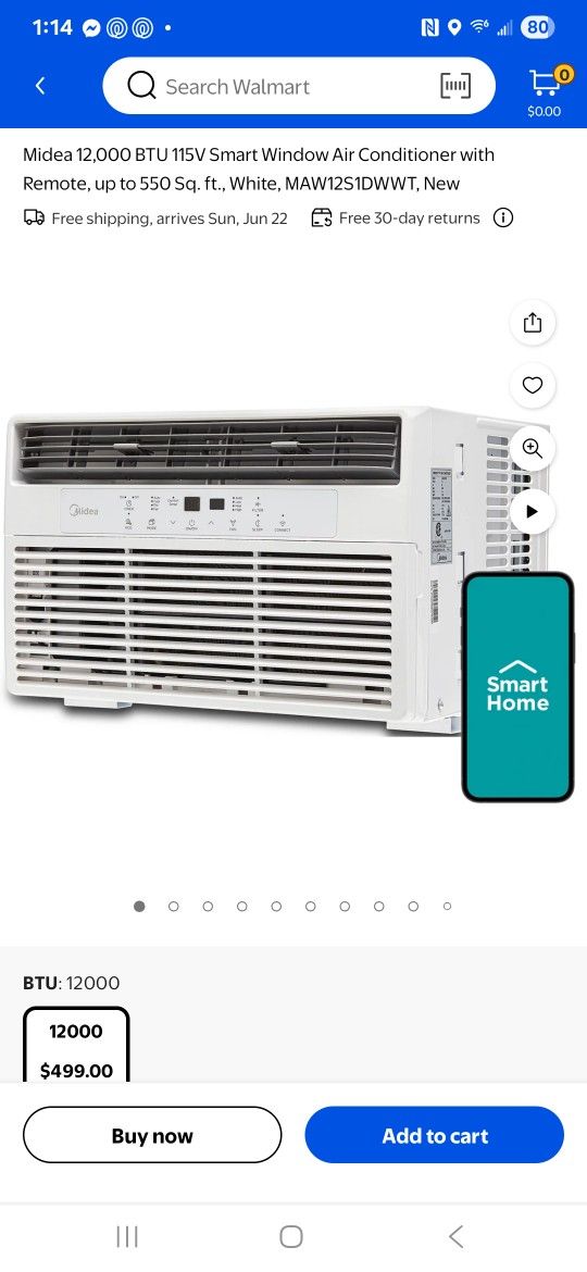 Midea Window AC 12000btu