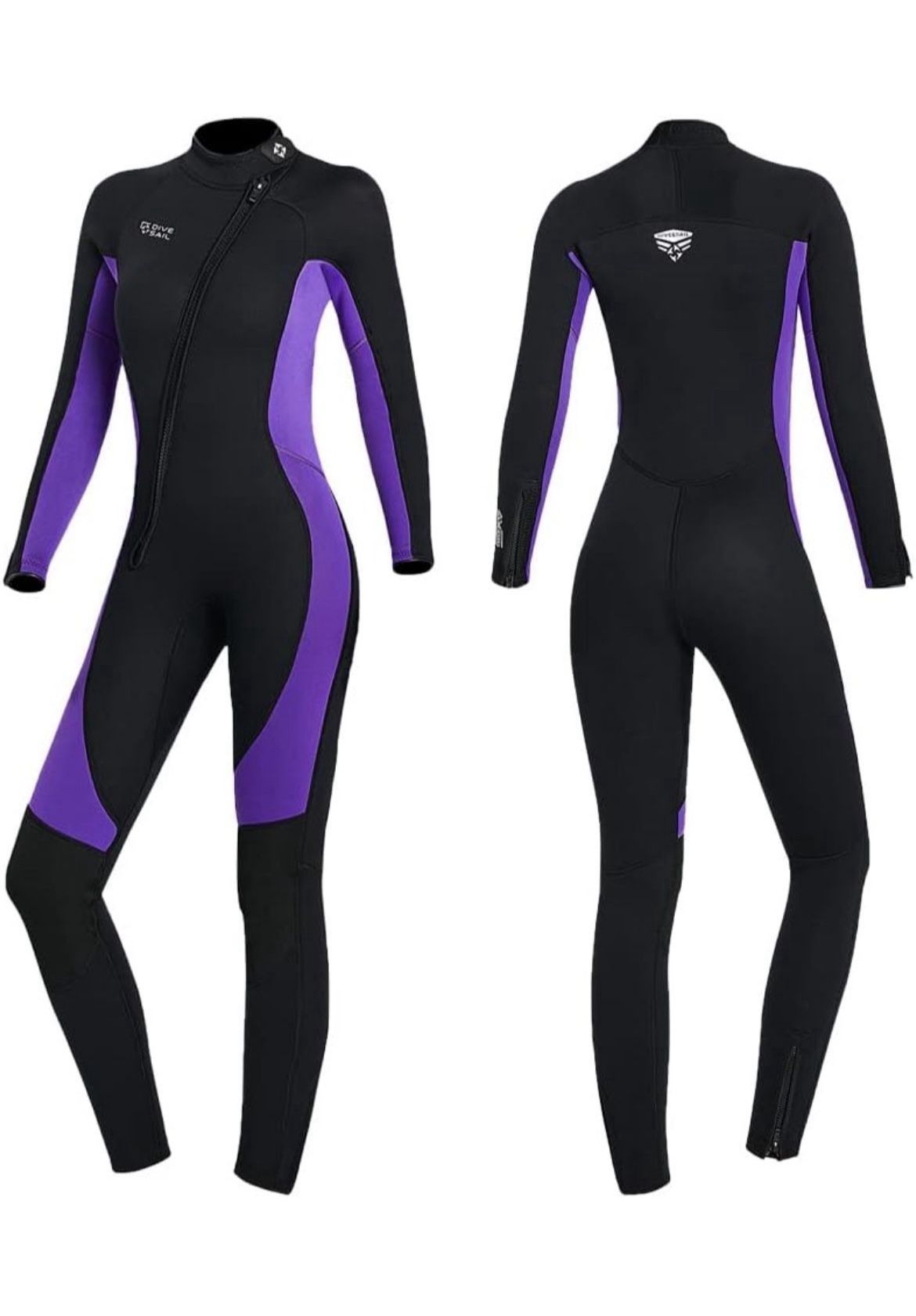 Wet Suits for Women Men Full Body 3MM Neoprene Wetsuit Diving Suit in Cold Water, Long Sleeves Front Zip Scuba Wetsuits One Piece Thermal Swimsuit for