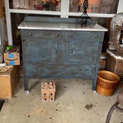 Solid Oak Shabby Painted Buffet