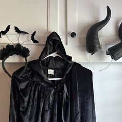 Halloween Cape & Malificent Head Piece