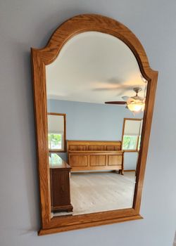 Oak framed mirror