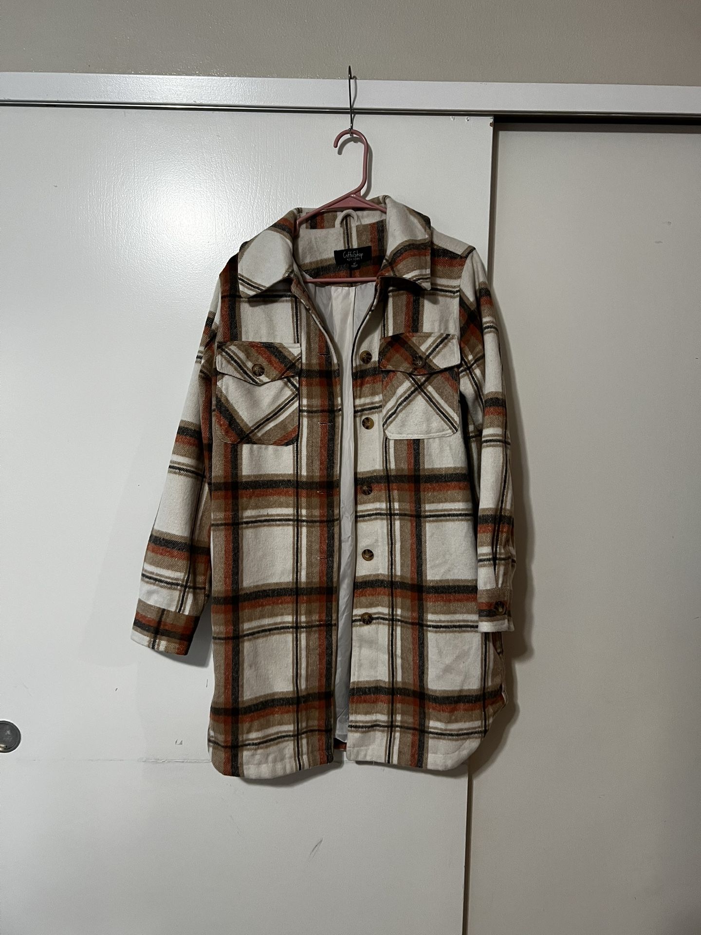 Coffee Shop Button Warm Coat