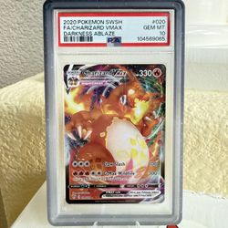 2020 POKEMON SWORD & SHIELD DARKNESS ABLAZE #020 FULL ART/CHARIZARD VMAX PSA 10