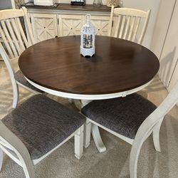 Round Dining Table and 4 Chairs