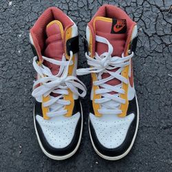 Nike Dunk High 2007 Black Orange Blaze Gold Mens Size 11 Sneaker 309432-083