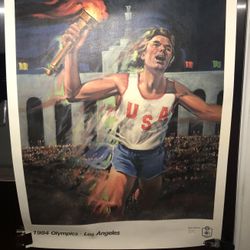 The Olympic Tourch Runner Poster 1984