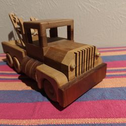 Wooden Toy Tow Truck 