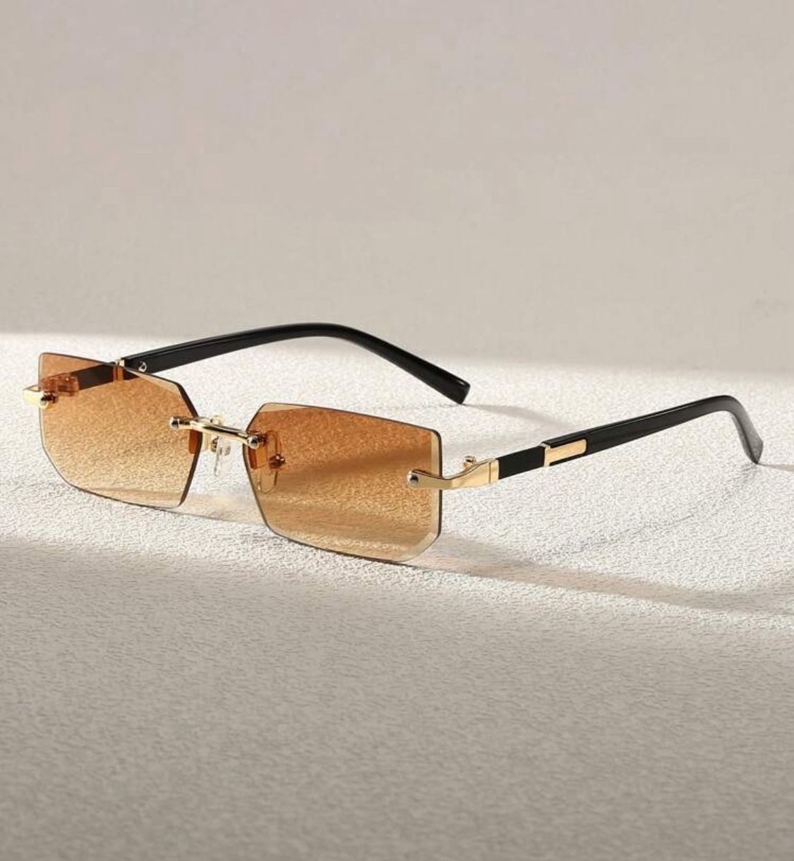 Brand New Champagne Frameless Trendy Fashion Glasses