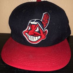 Cleveland Indian's Navy And Red Fitted Hat