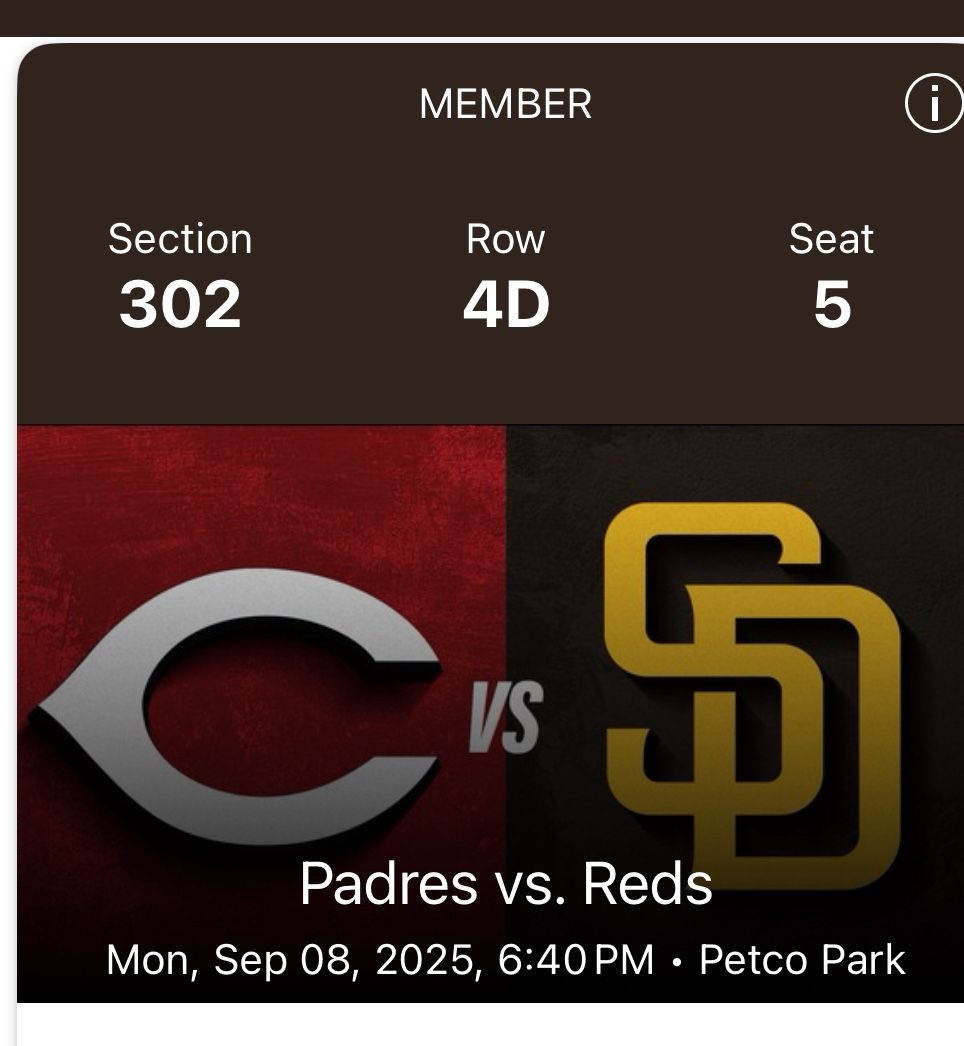 Reds @ Padres Tuesday 9/9 (ADA)