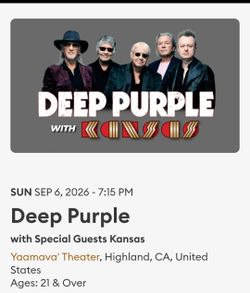 Deep Purple and Kansas Tickets
