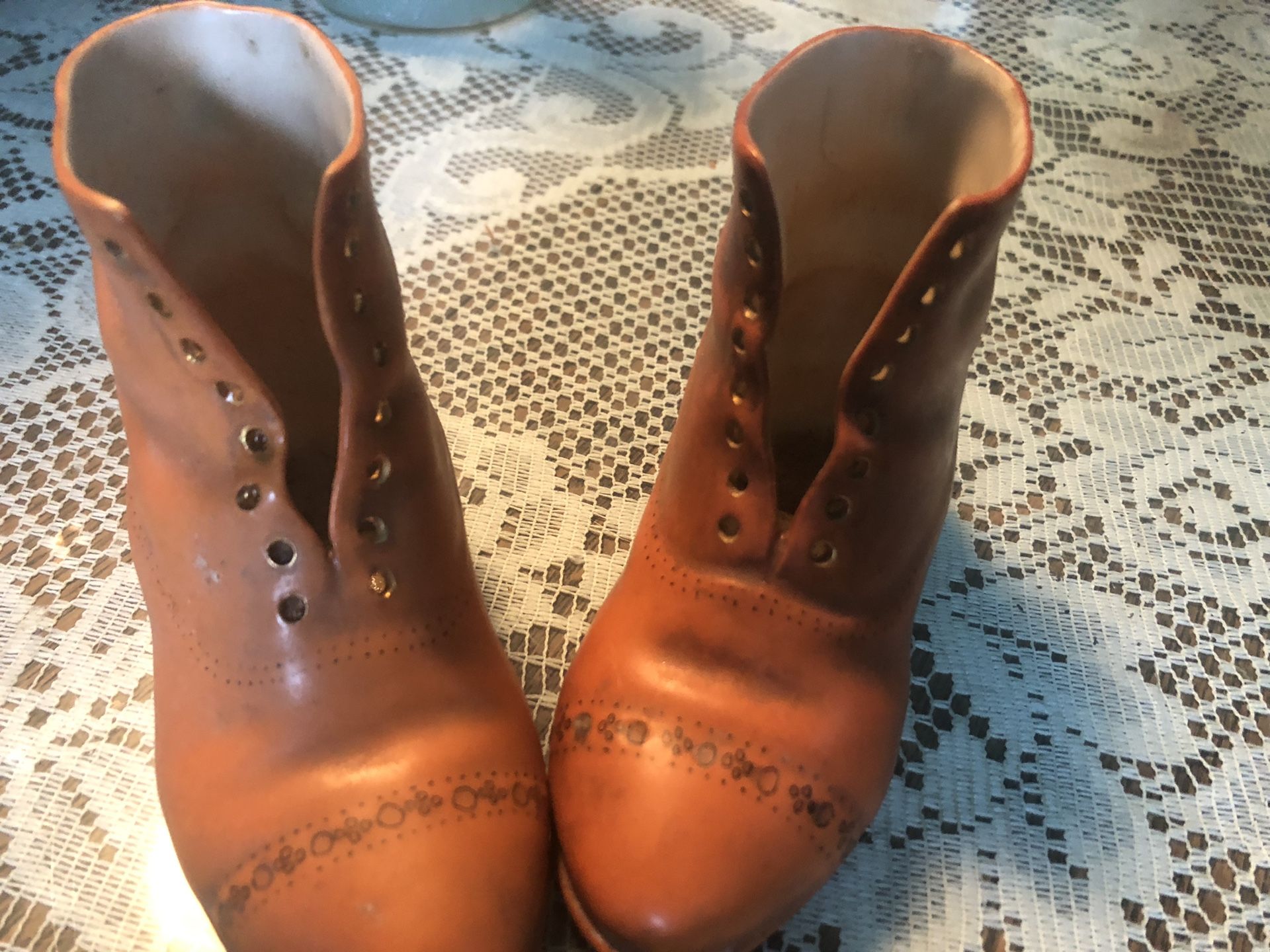 Mid century ceramic pair of boots in excellent condition no chips or cracks