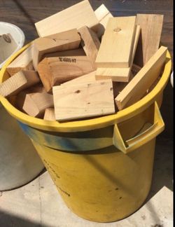 ..Firewood 55 gallon bucket full $15.00 Firm price. Bucket not included... Wood burns clean no burning eyes.