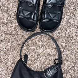 🅿️rada Purse And Strap Sandals