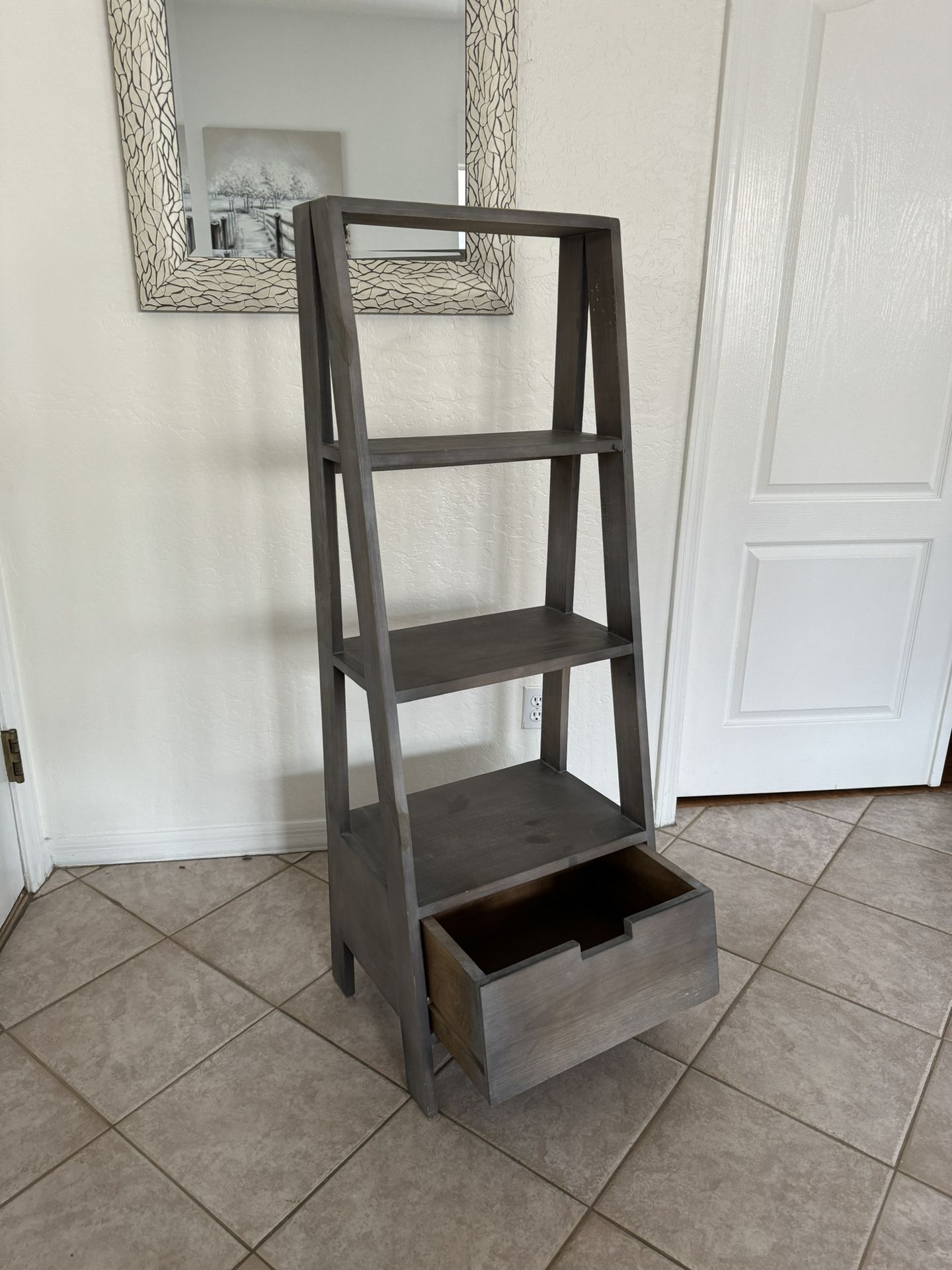 Bookshelf Shelves / Storage Shelf Grey / Book Shelf / Organizer Shelves With Drawer