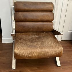 Mid-century modern leather chairs