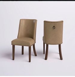 SET OF 4 Alejoa 21” wide Faux Leathet Dining/Side Chairs with Nailhead Trim - brand new