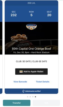 Capitol One Orange Bowl Club Level