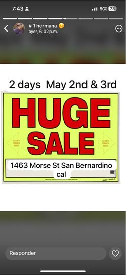 Yard sale  today gran Especial