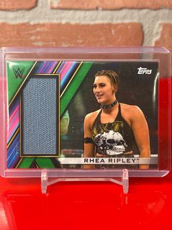 Rhea Ripley 2020 Topps WWE Green Relic Rookie Card /75