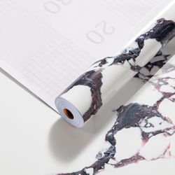 Marble Wallpaper Peel and Stick Countertops White&Purple Marble Contact Paper for Countertop 24"x394" Kitchen Cabinets Film Self Adhesive Easily Remov