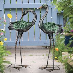 Iridescent Crane Decor Stands 31 Inches High