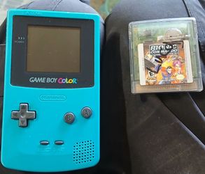 Nintendo Game Boy Color (Teal) Bundle + 2 Games - Tested & Working!