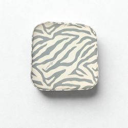 NWOT Milly Travel Jewelry Case - Light Blue Zebra Print