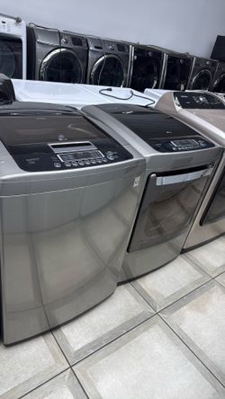 LG top load large capacity washer & gas dryer
